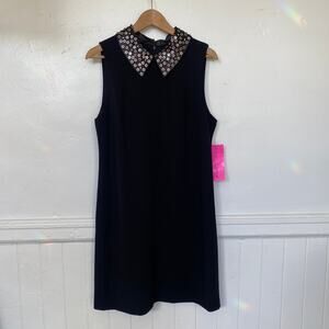 Deadstock Betsey Johnson Black Dress Embellished Collar